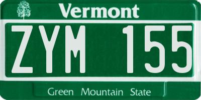 VT license plate ZYM155