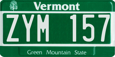 VT license plate ZYM157
