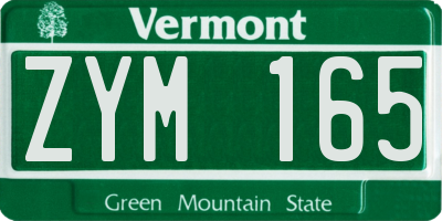 VT license plate ZYM165