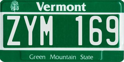 VT license plate ZYM169