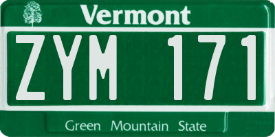 VT license plate ZYM171