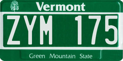 VT license plate ZYM175