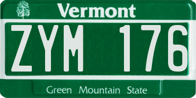 VT license plate ZYM176