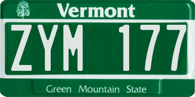 VT license plate ZYM177