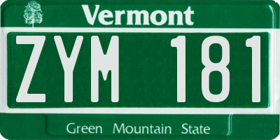 VT license plate ZYM181