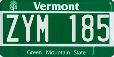 VT license plate ZYM185