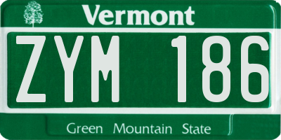 VT license plate ZYM186