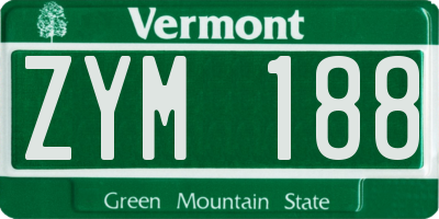 VT license plate ZYM188