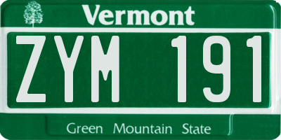 VT license plate ZYM191