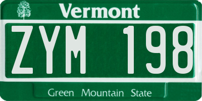 VT license plate ZYM198