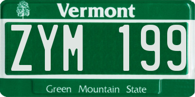 VT license plate ZYM199