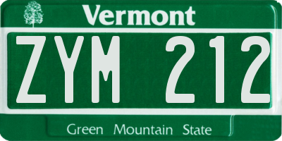 VT license plate ZYM212