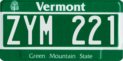 VT license plate ZYM221
