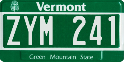 VT license plate ZYM241