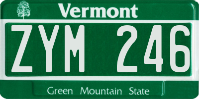 VT license plate ZYM246