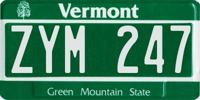 VT license plate ZYM247