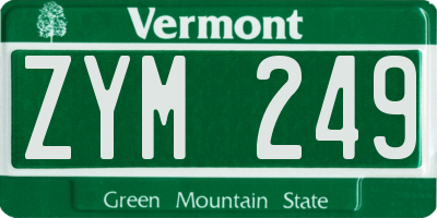 VT license plate ZYM249