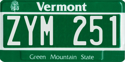 VT license plate ZYM251