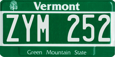 VT license plate ZYM252