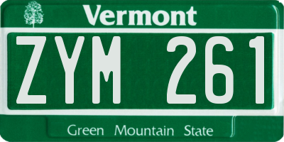 VT license plate ZYM261