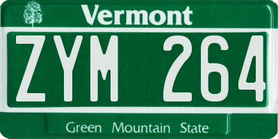 VT license plate ZYM264