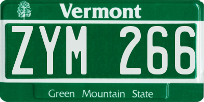 VT license plate ZYM266