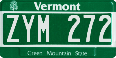 VT license plate ZYM272
