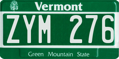 VT license plate ZYM276