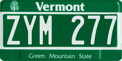 VT license plate ZYM277