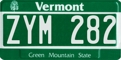 VT license plate ZYM282