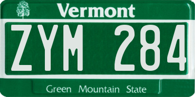 VT license plate ZYM284