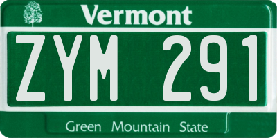 VT license plate ZYM291