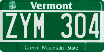 VT license plate ZYM304
