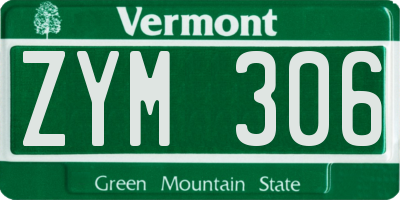 VT license plate ZYM306
