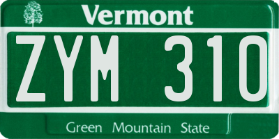 VT license plate ZYM310