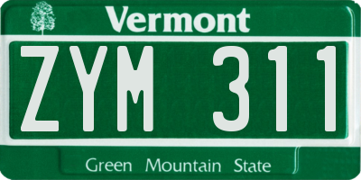 VT license plate ZYM311