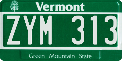 VT license plate ZYM313