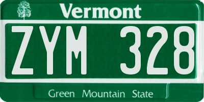 VT license plate ZYM328
