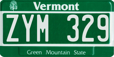 VT license plate ZYM329