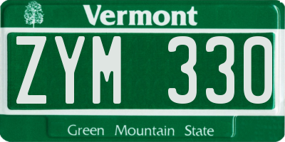VT license plate ZYM330