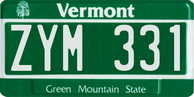 VT license plate ZYM331