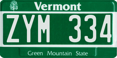 VT license plate ZYM334