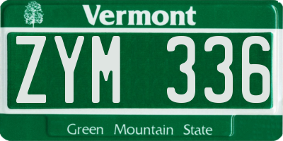 VT license plate ZYM336