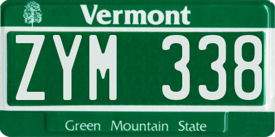 VT license plate ZYM338