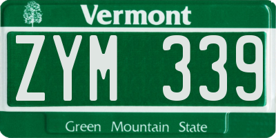 VT license plate ZYM339