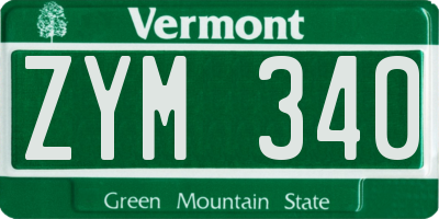 VT license plate ZYM340