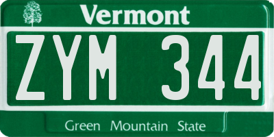 VT license plate ZYM344