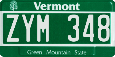 VT license plate ZYM348