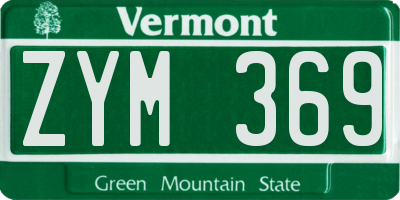 VT license plate ZYM369