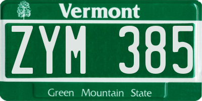 VT license plate ZYM385